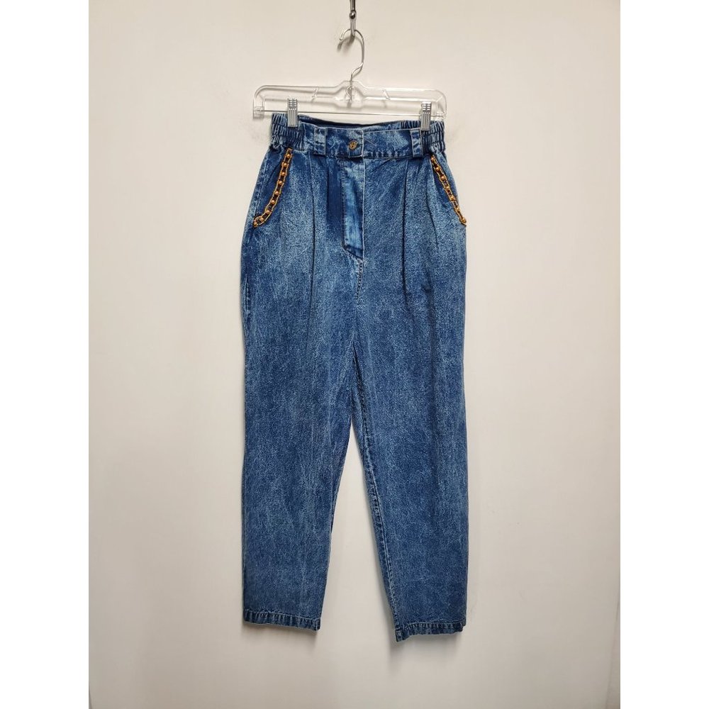 Vintage Denim Jean Pants Pretty Bleu Small High Waisted Mom